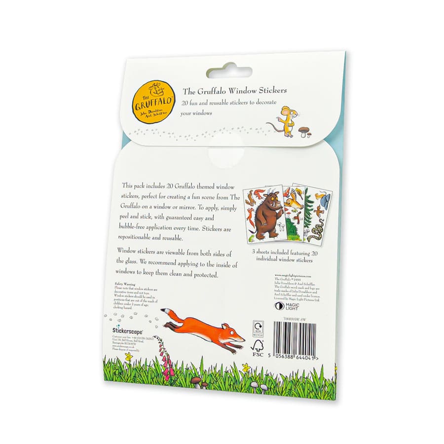 Licensed Stickerscape The Gruffalo Window Stickers – A5, 20pc