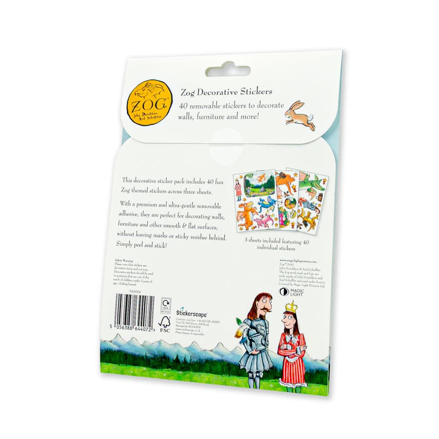 Licensed Stickerscape Zog Decorative Stickers – A5, 40pc