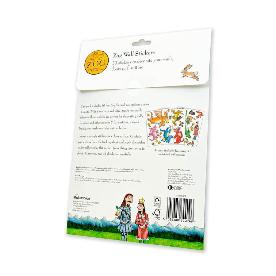Licensed Stickerscape Zog Wall Stickers – A4, 30pc