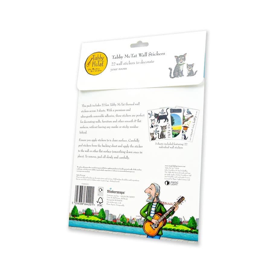 Licensed Stickerscape Tabby McTat Wall Stickers – A4, 22pc