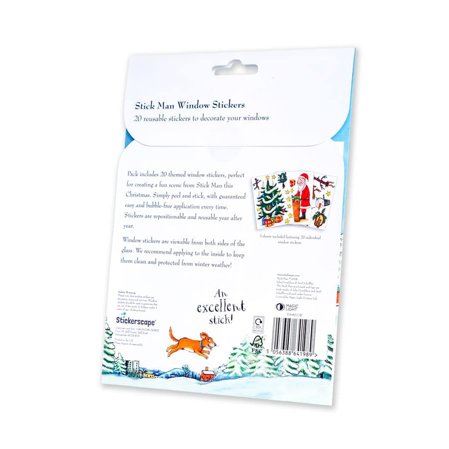 Licensed Stickerscape Stick Man Window Stickers – A5, 20pc