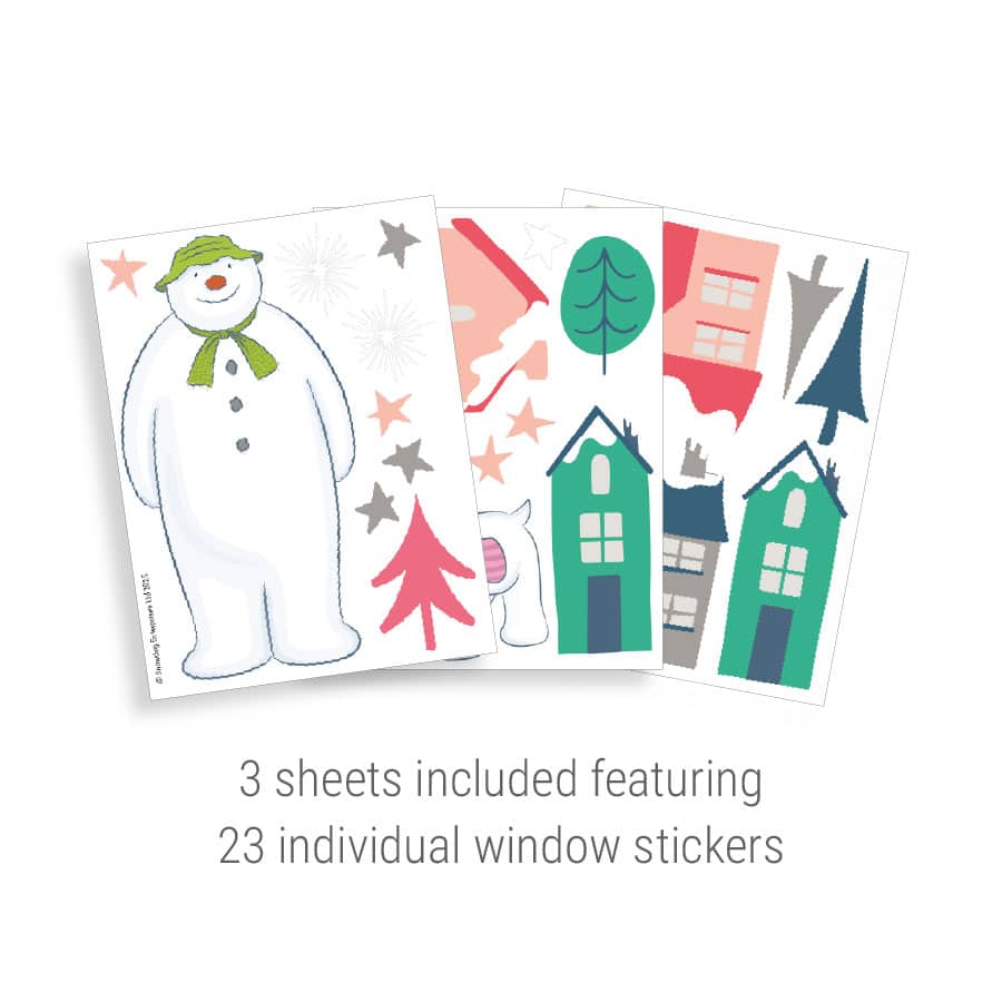 Licensed Stickerscape The Snowman and The Snow Dog Winter Village Window Stickers – A5, 23pc
