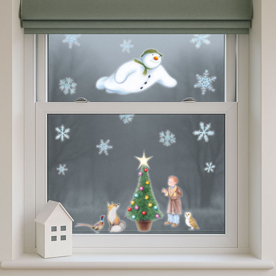 Licensed Stickerscape The Snowman Christmas Window Stickers – A5, 25pc