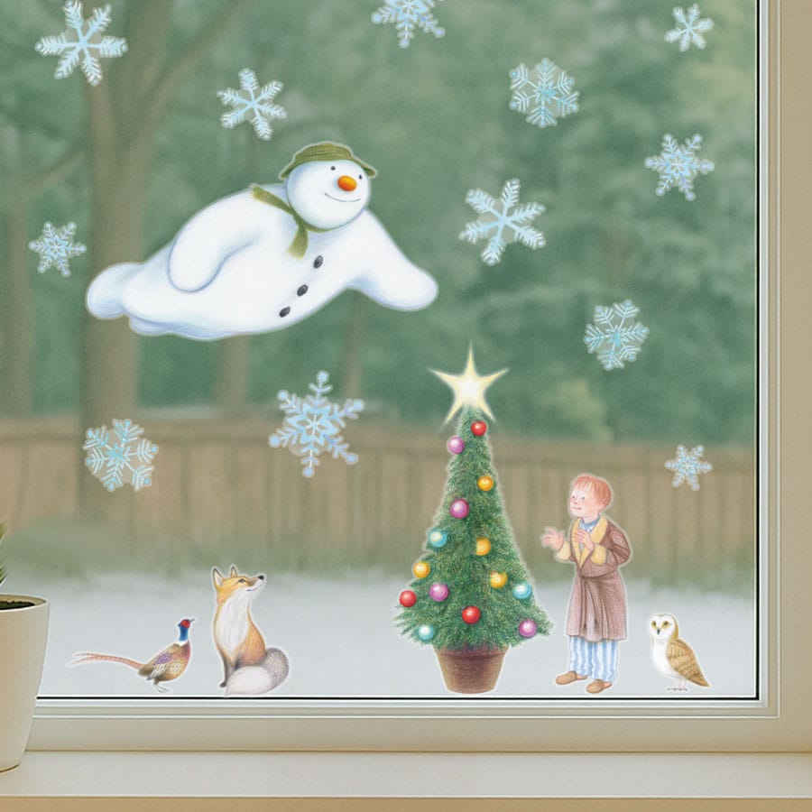 Licensed Stickerscape The Snowman Christmas Window Stickers – A5, 25pc