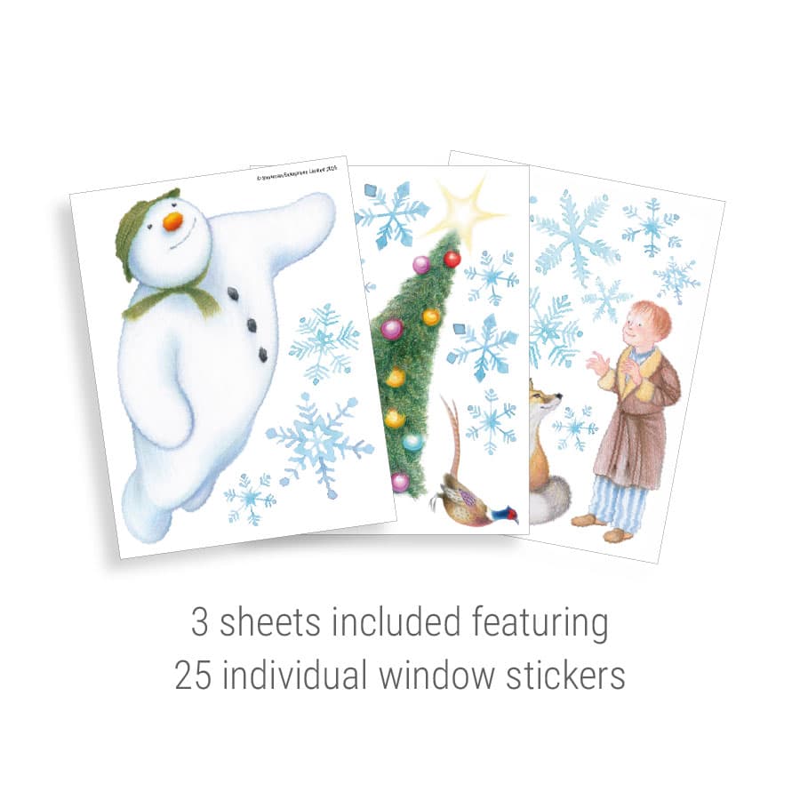 Licensed Stickerscape The Snowman Christmas Window Stickers – A5, 25pc