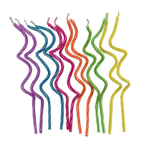 Twisted Spiral Slims Candles Brights Pack of 12