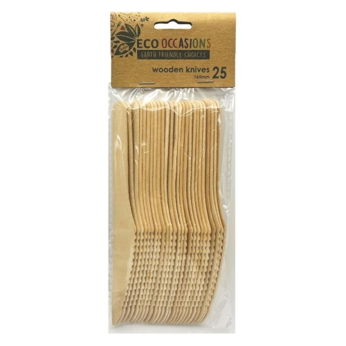 Wooden Knives 165mm Pack of 25
