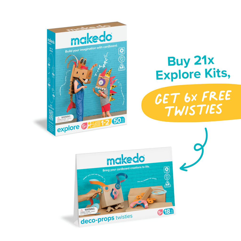 Makedo Australia - Explore Kit | Makedo Cardboard Construction for 1-2 Makers