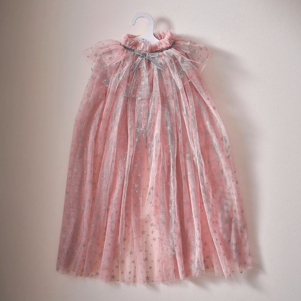 Pink & Silver Sparkle Fairy Princess Costume Cape by Ginger Ray