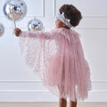 Pink & Silver Sparkle Fairy Princess Costume Cape by Ginger Ray