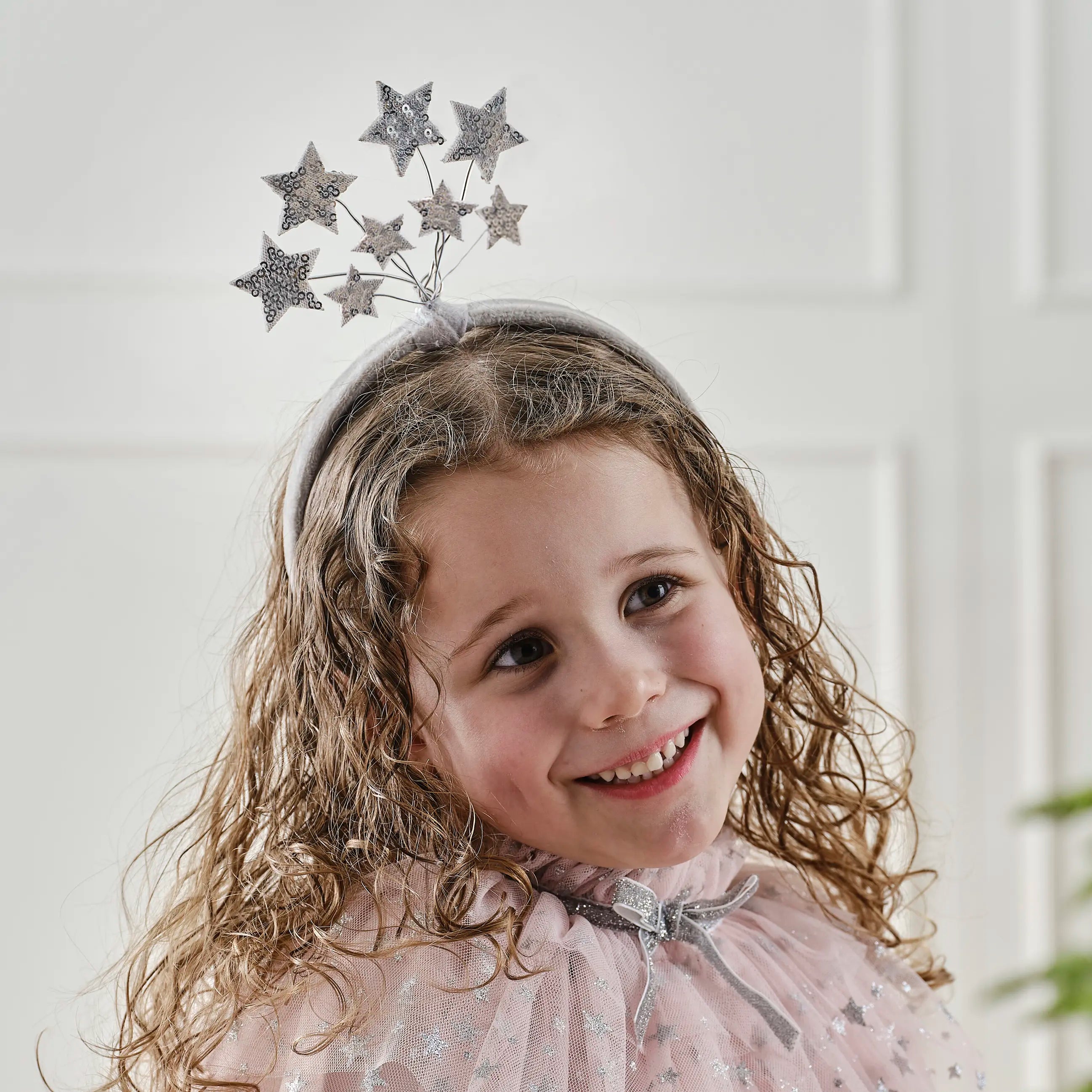 Pink & Silver Sequin Star Headband by Ginger Ray