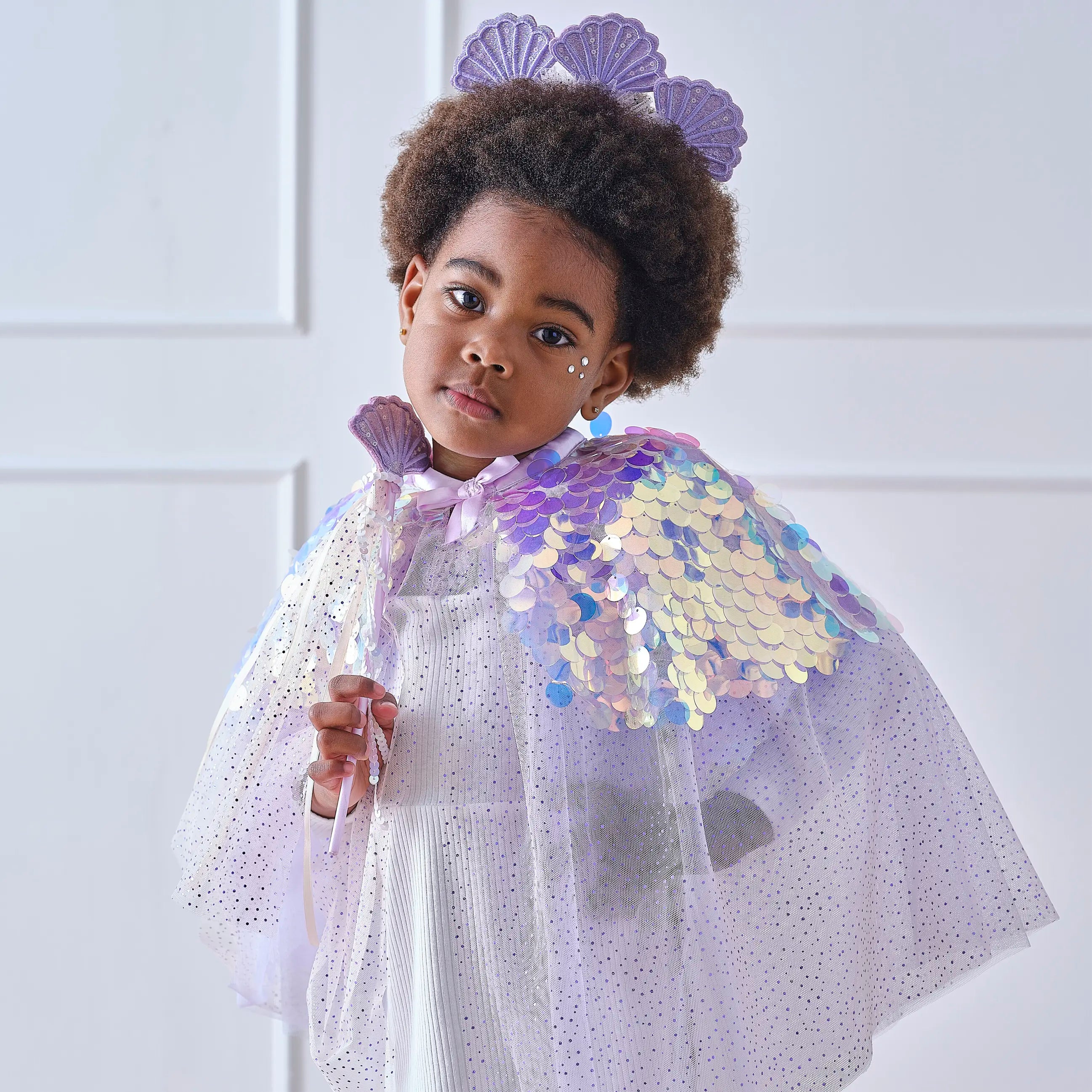 Purple Sequin Mermaid Costume Cape by Ginger Ray