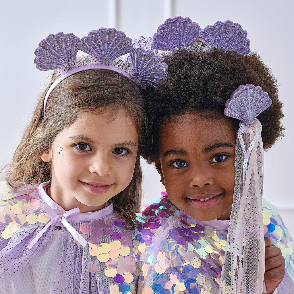 Purple Sequin Mermaid Costume Cape by Ginger Ray