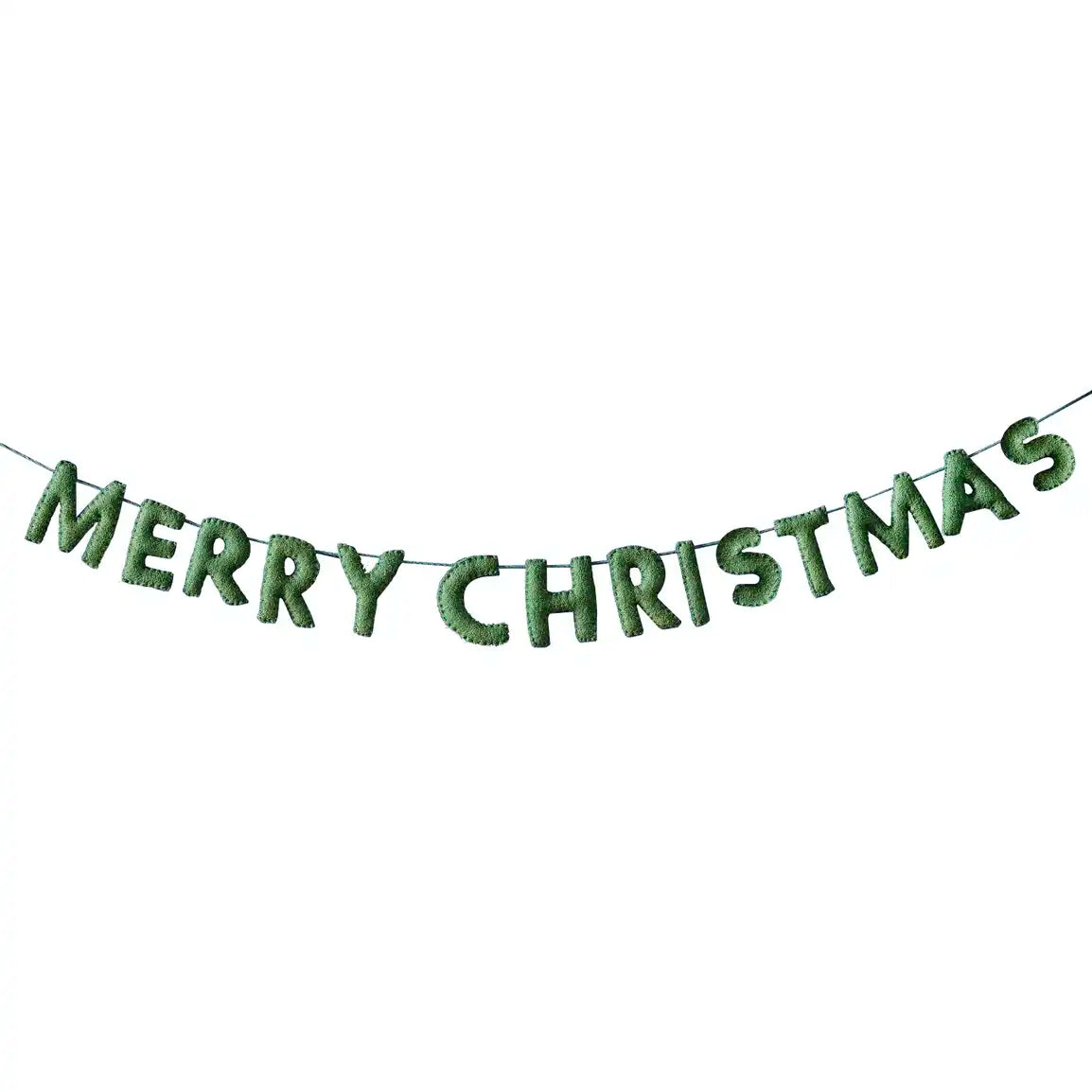 Green Felt Merry Christmas Bunting Banner by Ginger Ray