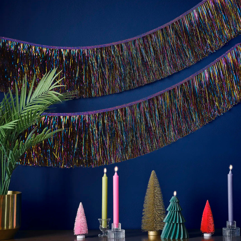 Merry & Bright Tinsel Garland Decoration