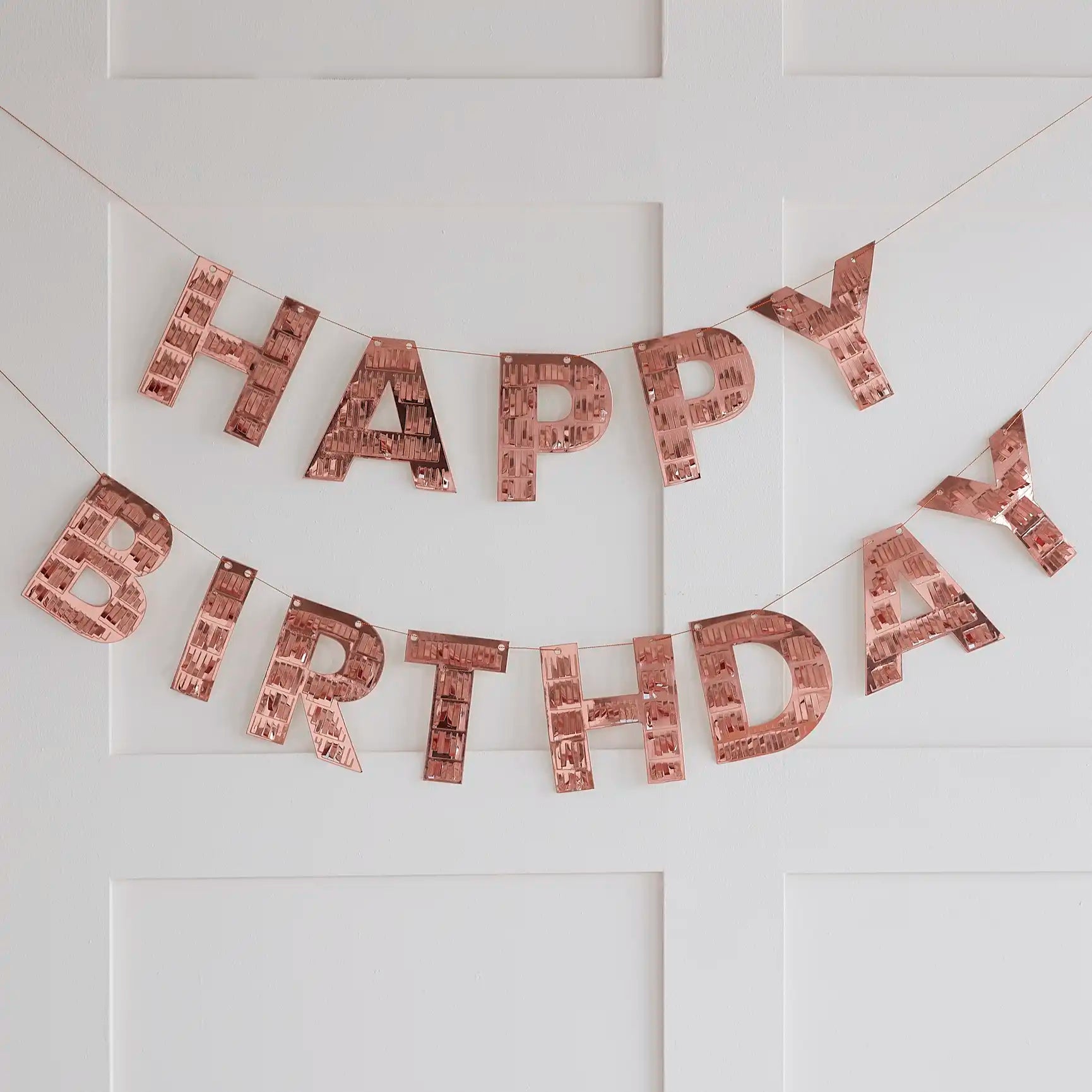 Rose Gold Fringe Happy Birthday Bunting by Ginger Ray