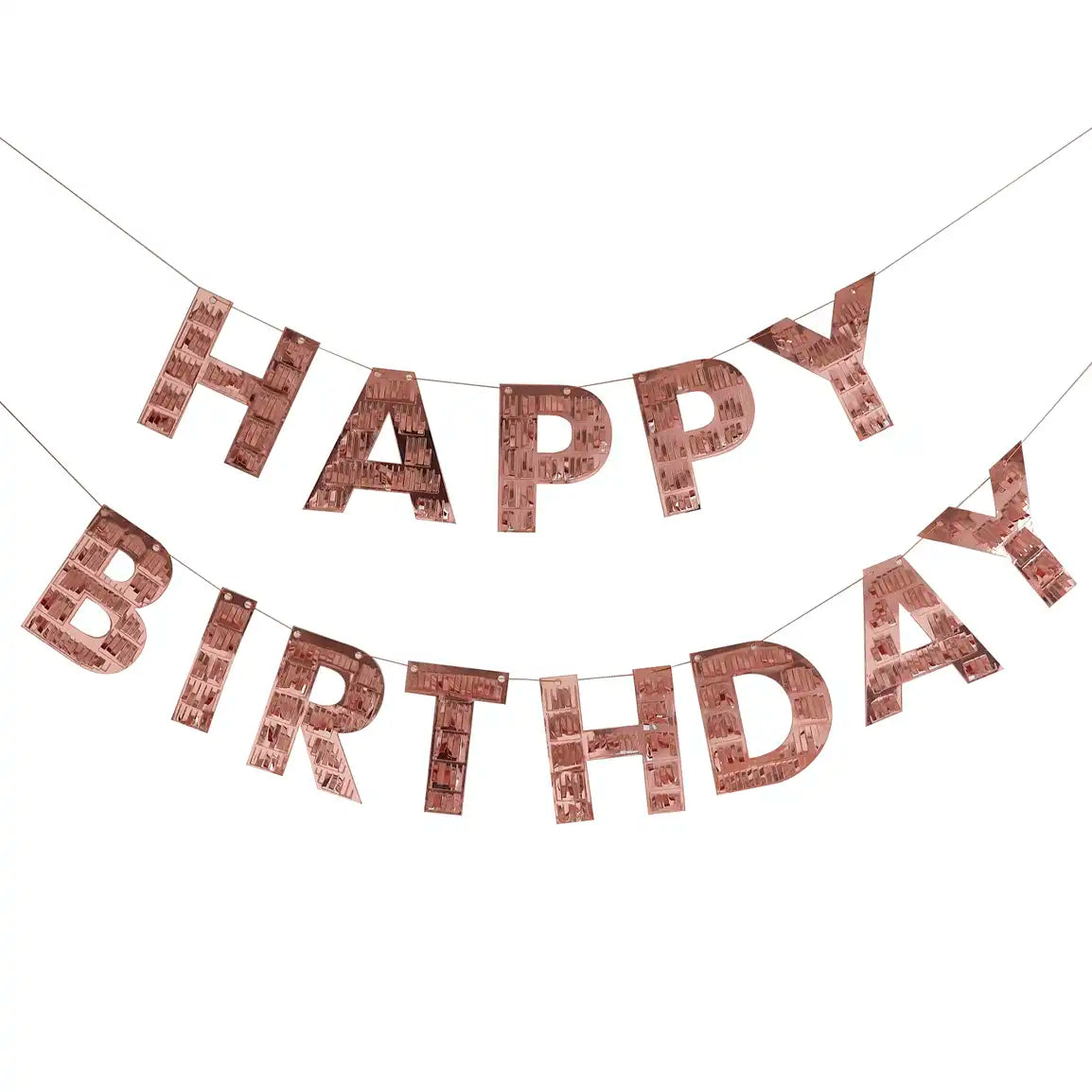Rose Gold Fringe Happy Birthday Bunting by Ginger Ray