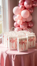 16 Pink Bow Party Bags