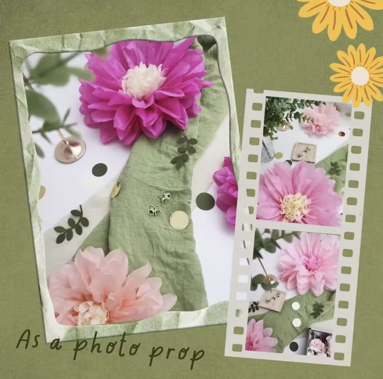 12 Tissue Paper Pom Pom Flowers